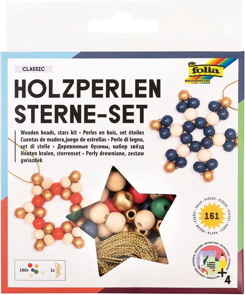 Folia Houten Kralen Ster Set Classic 161-delig