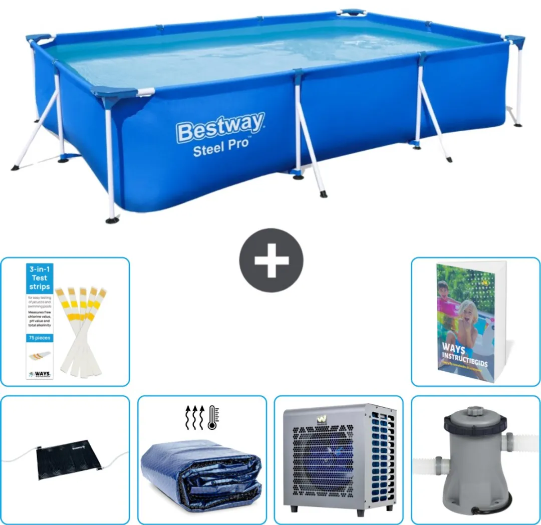 Bestway Steel Pro 56404-Blauw Zwembad 300x201x66cm