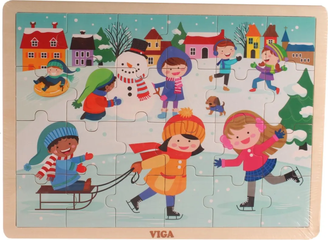 Viga Toys Legpuzzel Four Seasons Winter