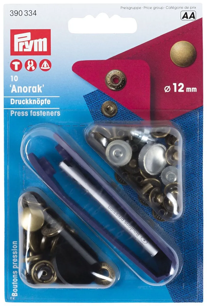 Prym Naaivrije Drukknopen 12mm - Oudmessing