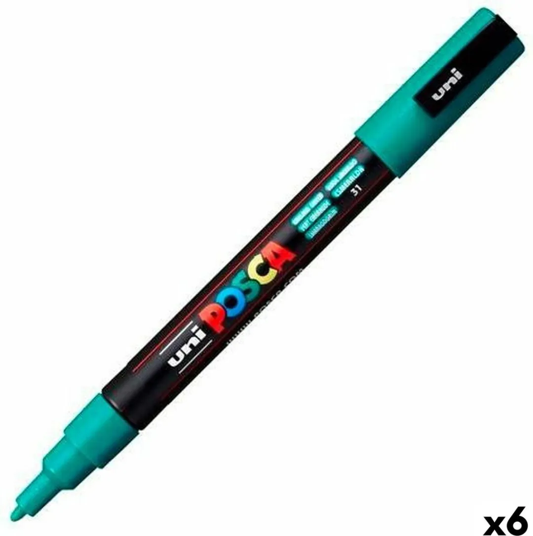 Posca PC-3M Fine Tip Verfstiften - Smaragd Groen - 6 Stuks