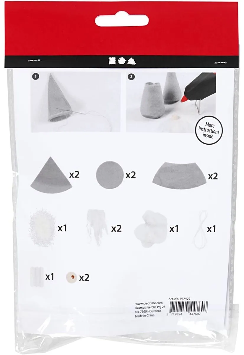 Creativ Company CC Mini Creative Kit Scandinavische Kerstkabouters - 2 Stuks