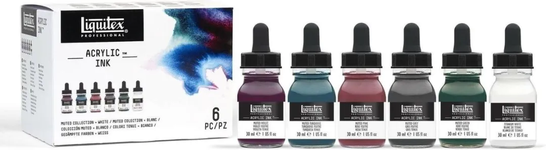 Liquitex Professional Acrylic Ink Set Muted Collection - 6x30ml