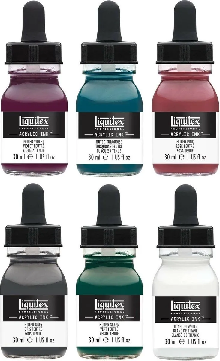 Liquitex Professional Acrylic Ink Set Muted Collection - 6x30ml