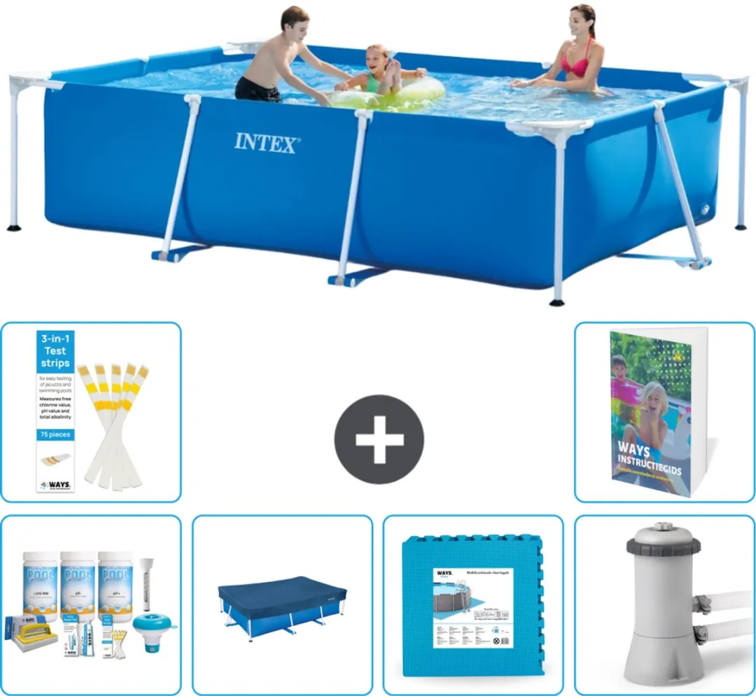 Intex Rechthoekig Frame Zwembad 300x200x75cm Blauw
