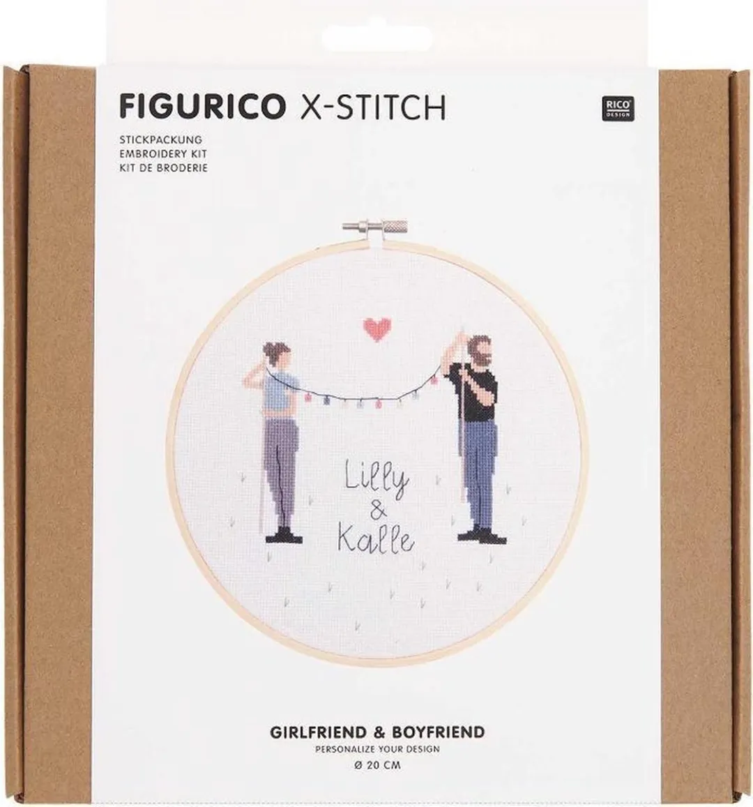 Rico Design Borduurpakket Vriend & Vriendin - Aida 16 Count