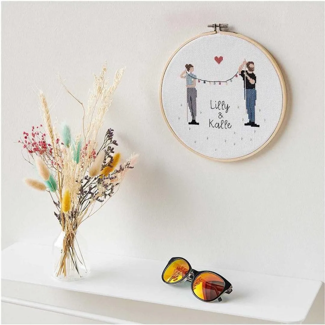 Rico Design Borduurpakket Vriend & Vriendin - Aida 16 Count