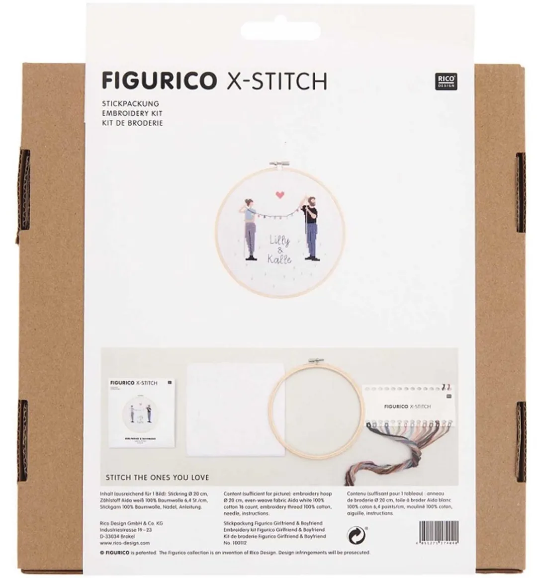 Rico Design Borduurpakket Vriend & Vriendin - Aida 16 Count