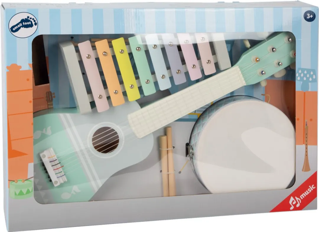 Small Foot Houten Muziekinstumentenset Pastel - 7-delig