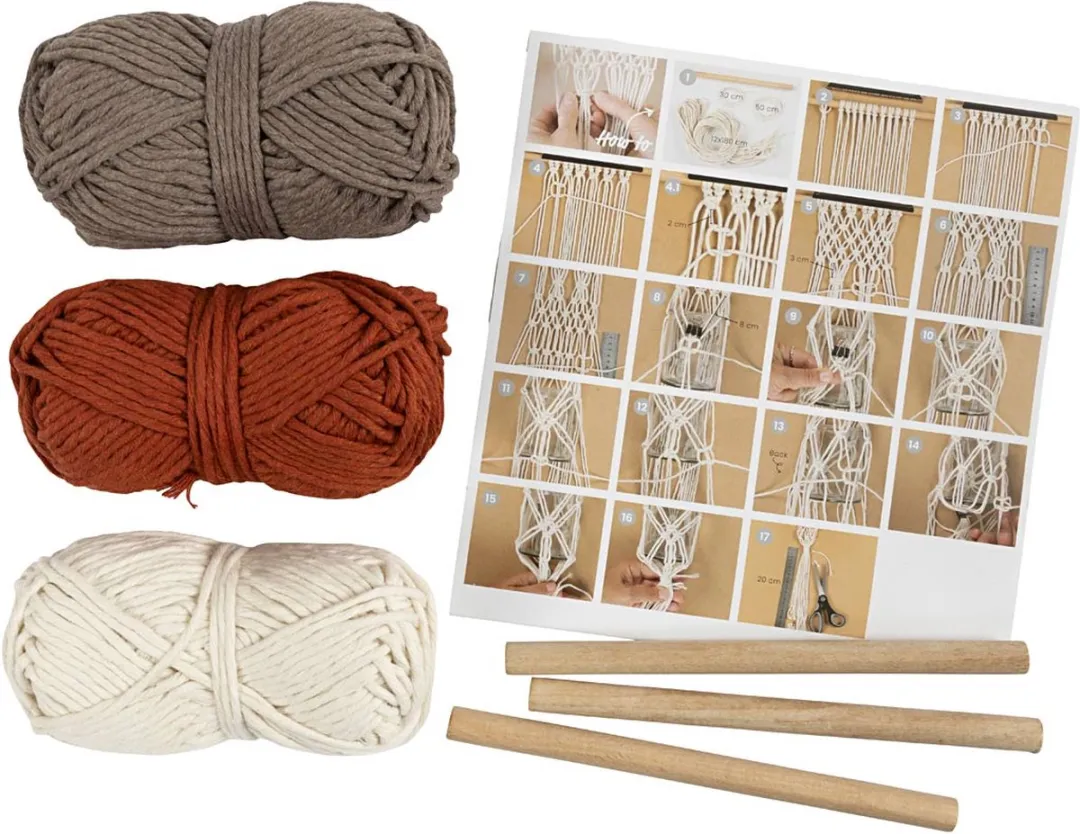 Creativ Company Startersset Macramé Plantenhanger - Multikleurig