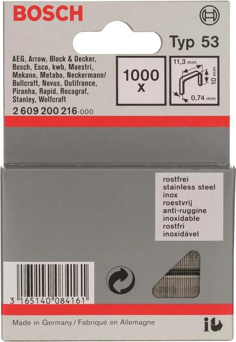 Bosch Fijne Draad Nieten Type 53 5000 Stuks