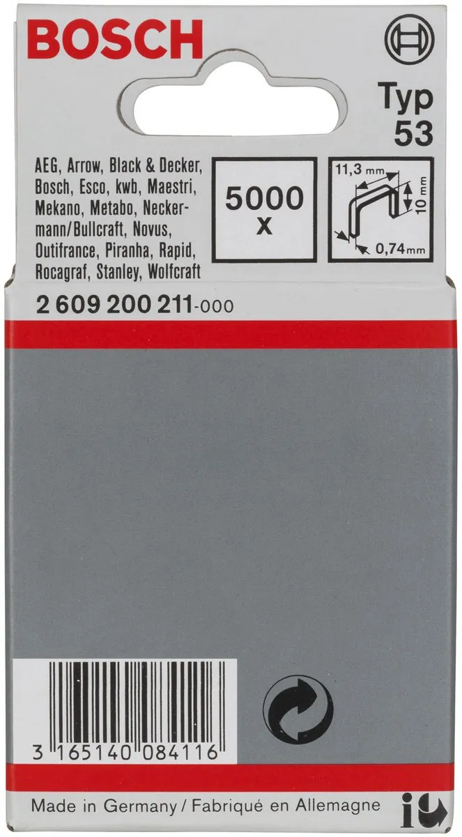 Bosch Fijne Draad Nieten Type 53 5000 Stuks