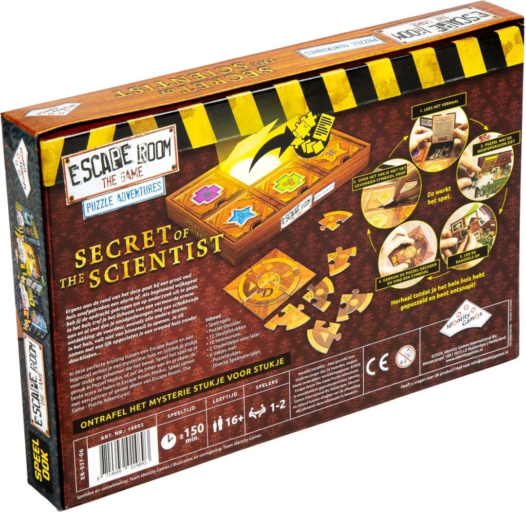 Identity Games Escape Room The Game Puzzle Adventures Secret of the Scientist - 12 Stuks