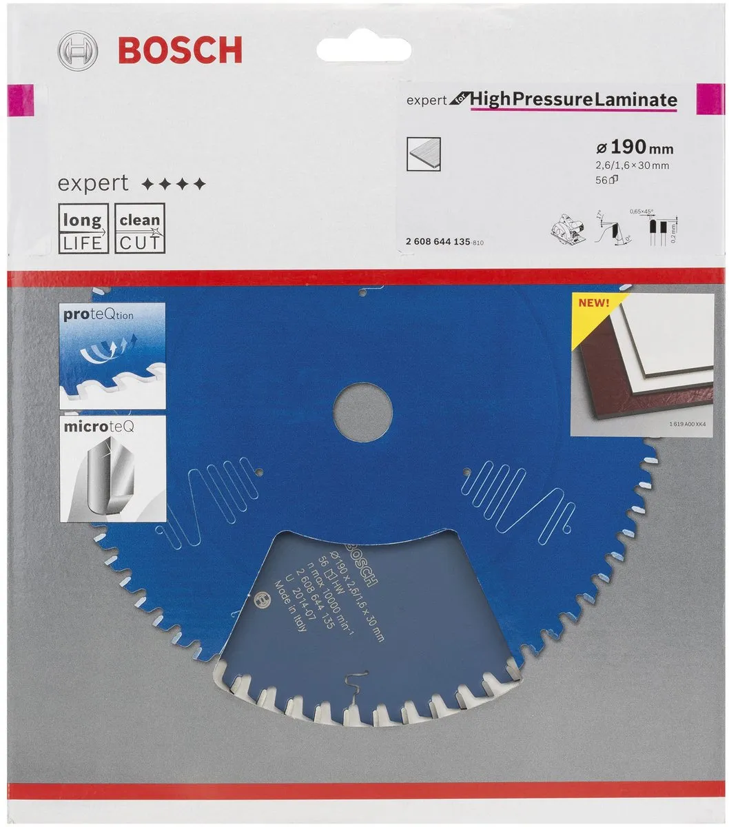 Bosch Cirkelzaagblad Expert Laminate panel spaanplaat 190x30 - 56 tanden