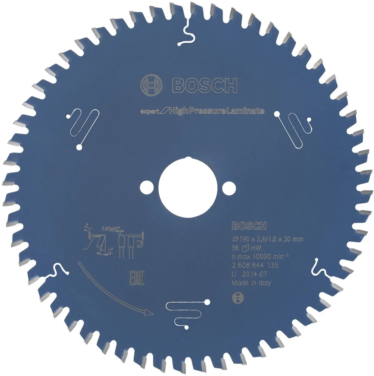Bosch Cirkelzaagblad Expert Laminate panel spaanplaat 190x30 - 56 tanden