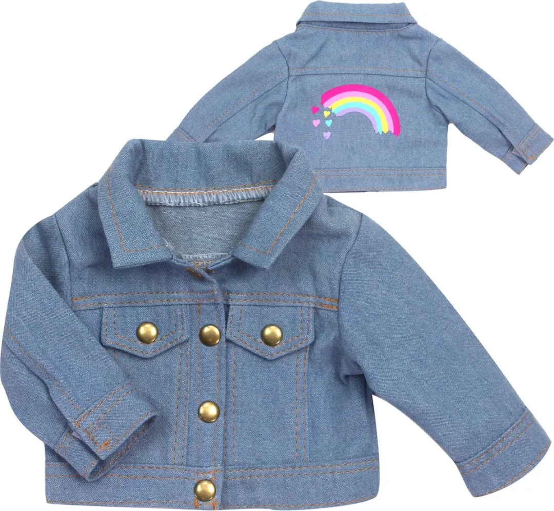 Sophia's by Teamson Kids Poppen Spijkerjasje Blauw/Regenboog