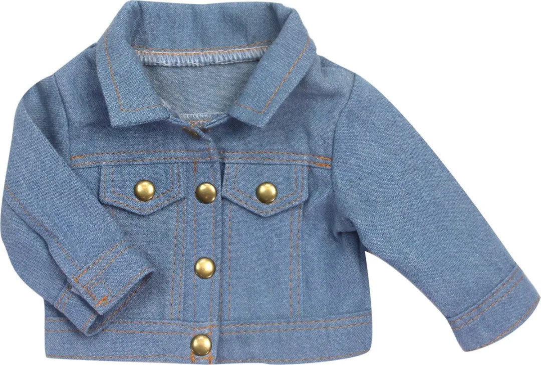 Sophia's by Teamson Kids Poppen Spijkerjasje Blauw/Regenboog - XS