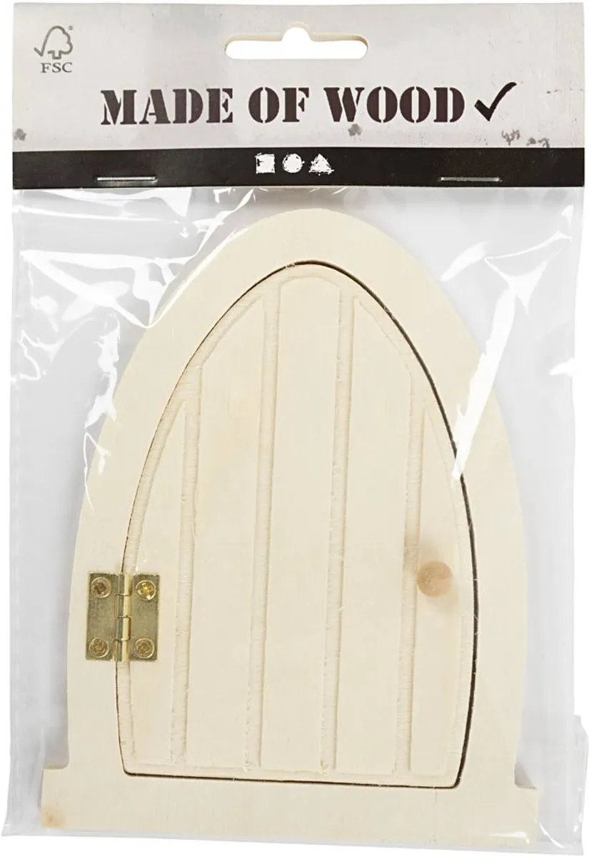 Creativ Company Houten Miniatuurdeur 10x13cm - Multicolor