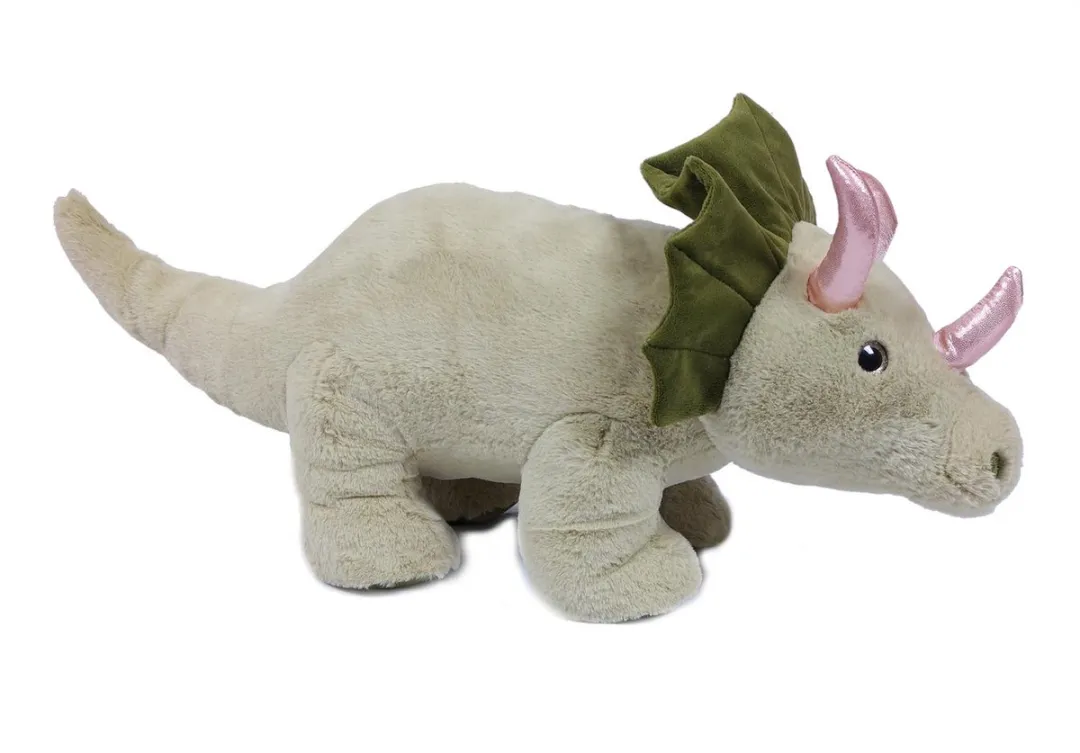 PIA Soft Toys Triceratops Knuffels - 2 Stuks 67cm - Oranje/ Groen