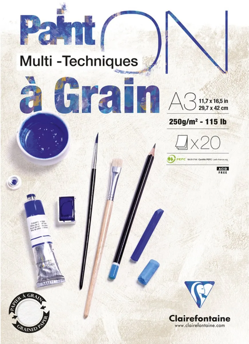 Clairefontaine Paint’ON A3 Multi-Techniques Papier 250 g/m²
