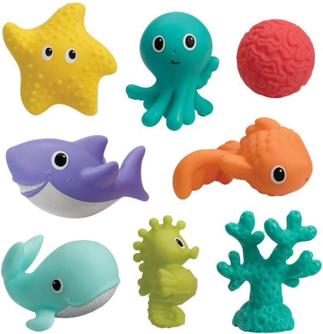 Infantino Badspeeltje Zeedieren - 8 Stuks Multicolor - afbeelding 6 van 6