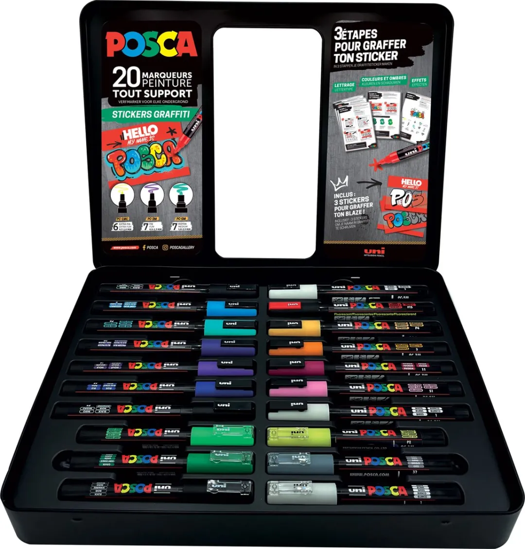 Posca PC-Metal/20 Graffiti Marker Set - 20 Stuks - Multicolor