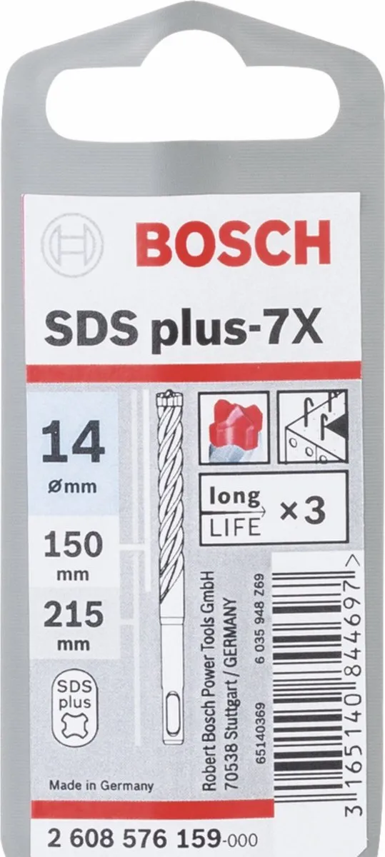 Bosch SDS Plus-7X 14.0x215 Boor - 3 Stuks