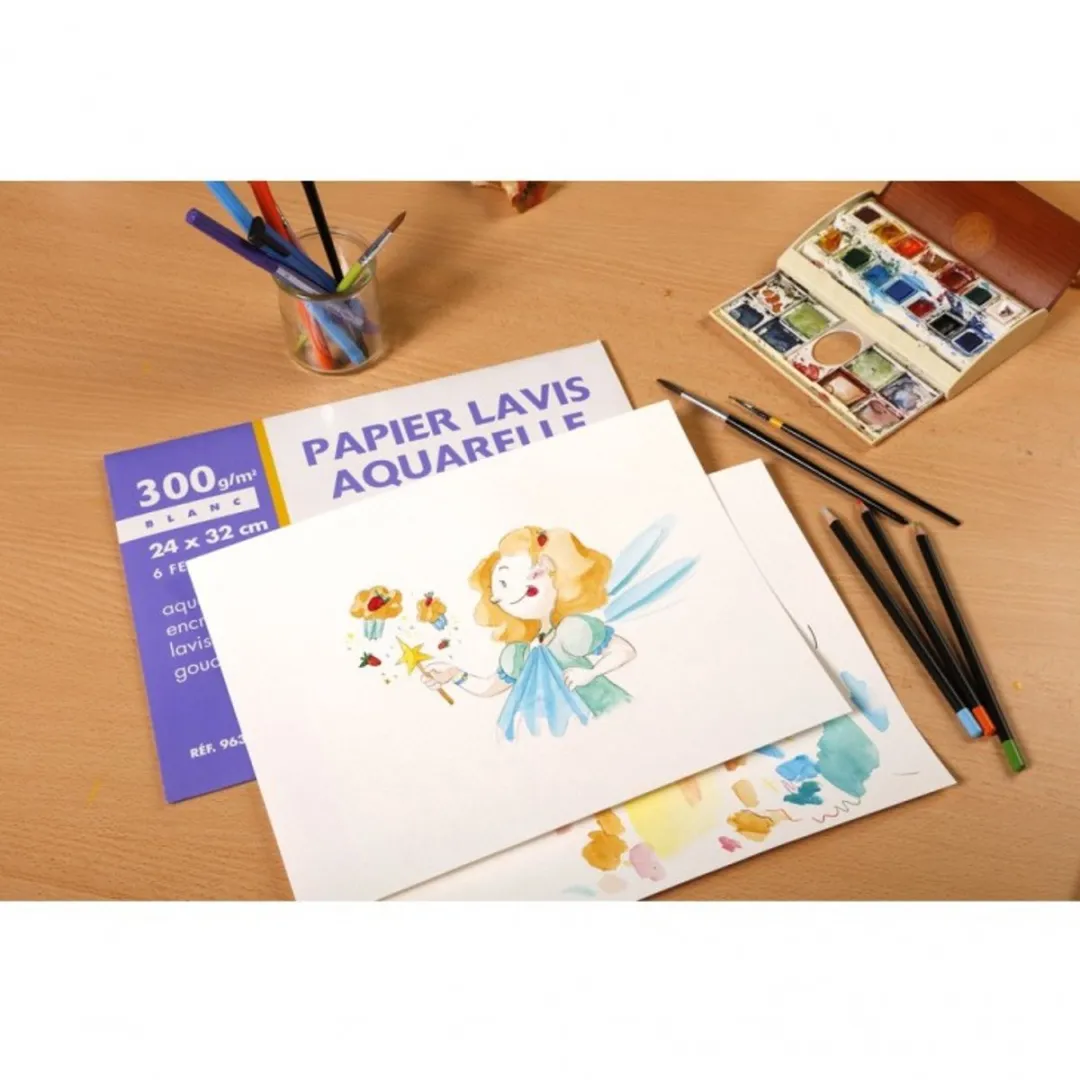 Clairefontaine Aquarelpapier 240x320mm - 6 Stuks Wit