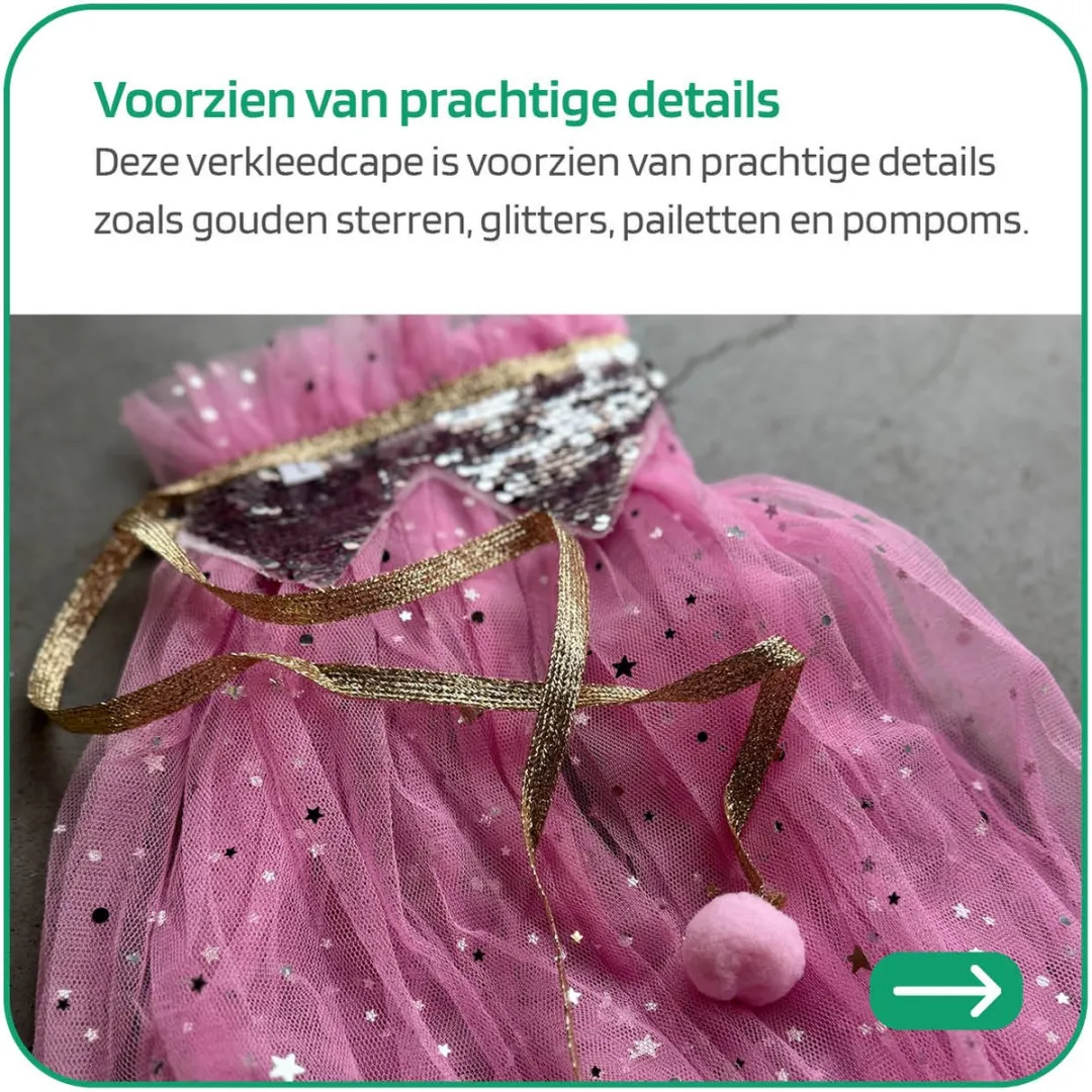 Jobber Toys Prinsessenjurk Roze Glitter - One Size