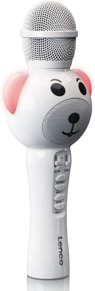 Lenco BMC-060WH Karaoke Microfoon - Bluetooth/Wit