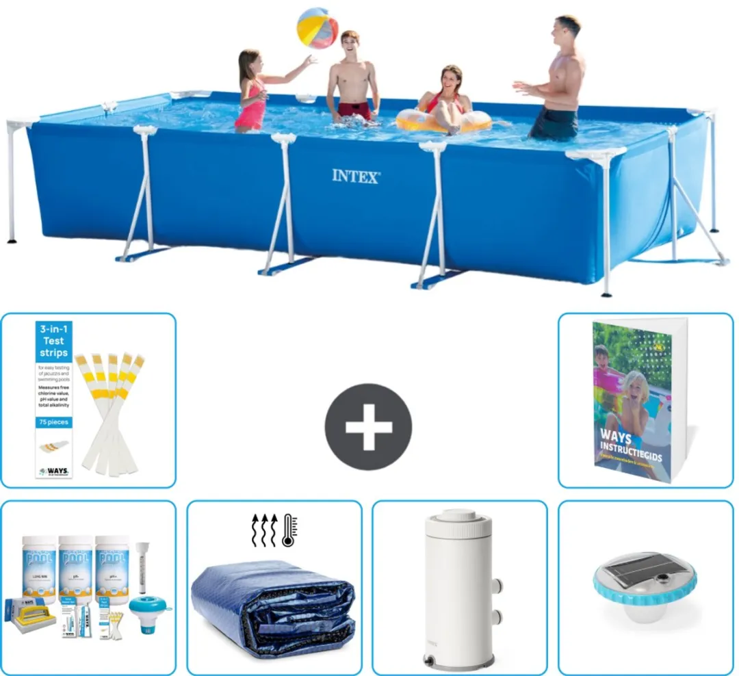 Intex Rechthoekig Frame Zwembad 450x220x84cm Blauw