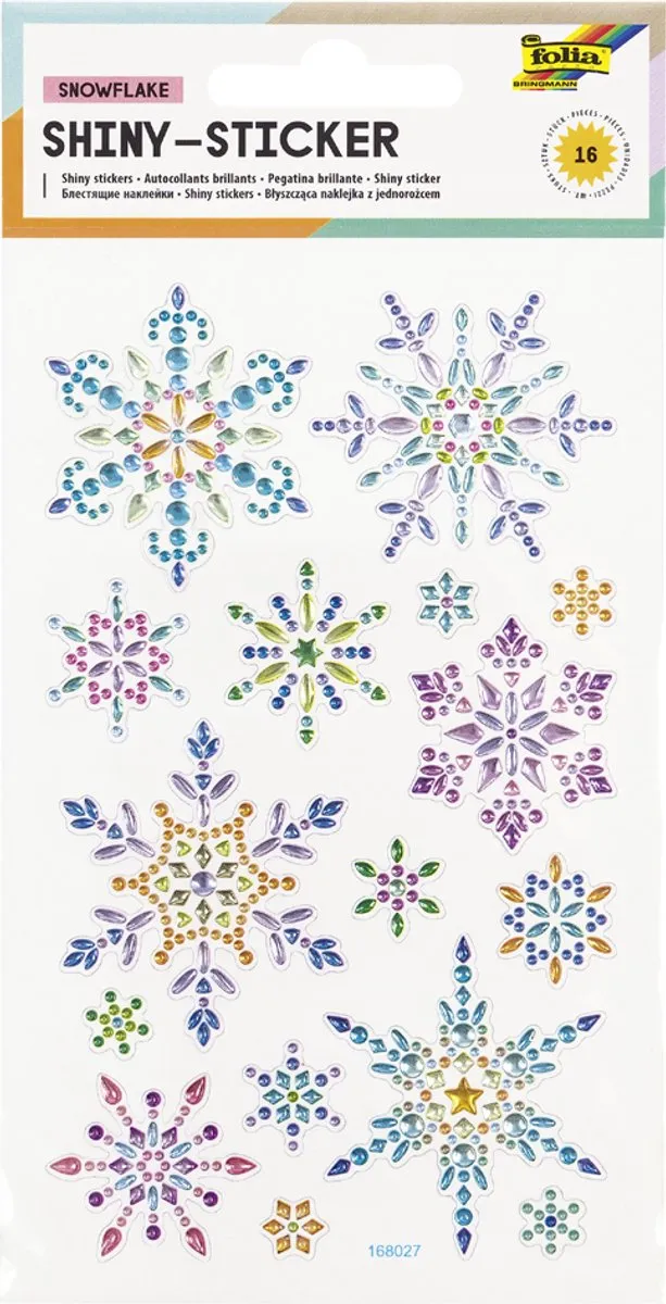 Folia Kerststickers Glanzende Sneeuwvlokken
