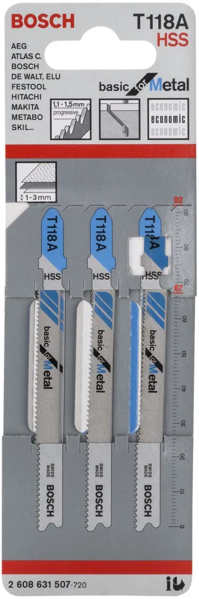 Bosch T 118 A Decoupeerzaagblad Metaal - 3 Stuks