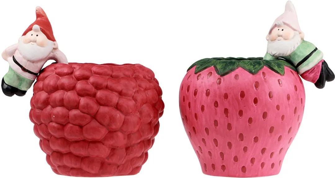 Kaemingk Keramische Plantenbak Randhanger Dwerg Ø14,5cm - 2 Stuks - Rood - afbeelding 3 van 4