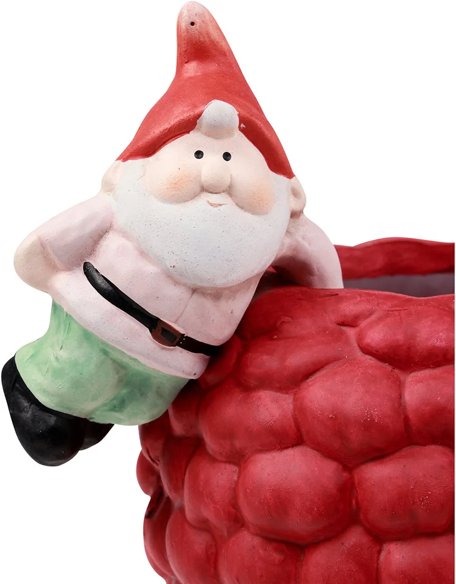 Kaemingk Keramische Plantenbak Randhanger Dwerg Ø14,5cm - 2 Stuks - Rood - afbeelding 4 van 4