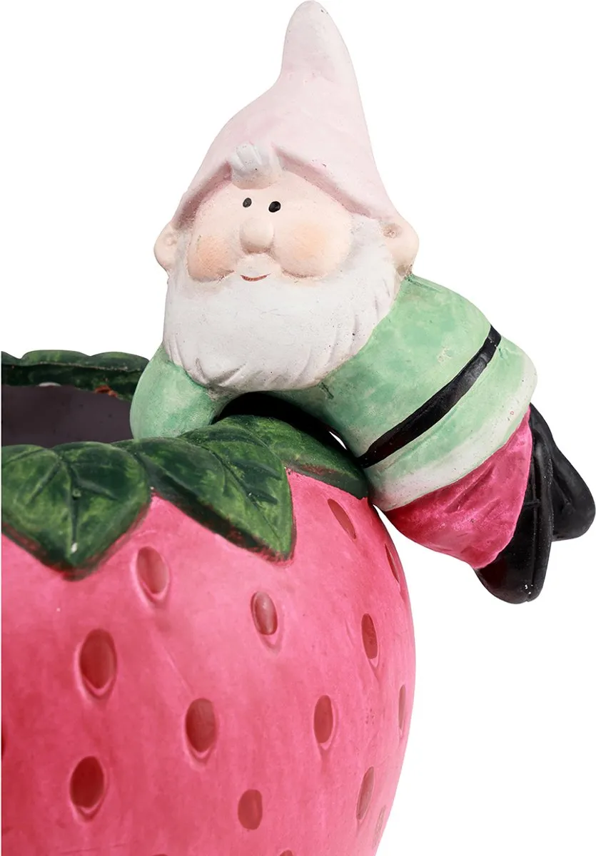 Kaemingk Keramische Plantenbak Randhanger Dwerg Ø14,5cm - 2 Stuks - Rood - afbeelding 2 van 4