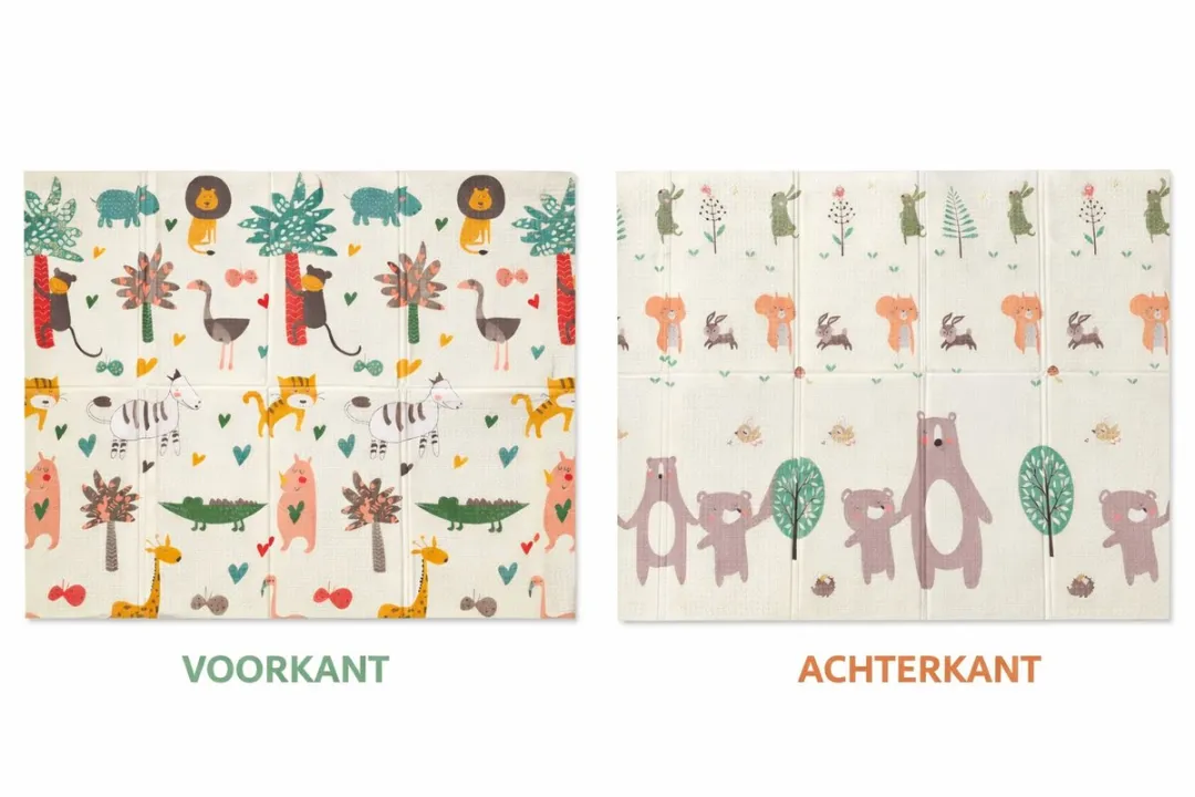 Jack Favorite Toys Speelmat Safari & Dierenmix 150x200cm - Extra dik - Inclusief opbergtas