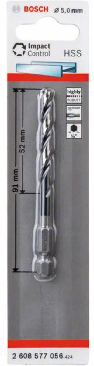 Bosch Metaal Spiraalboor 5mm 91mm - 2608577056