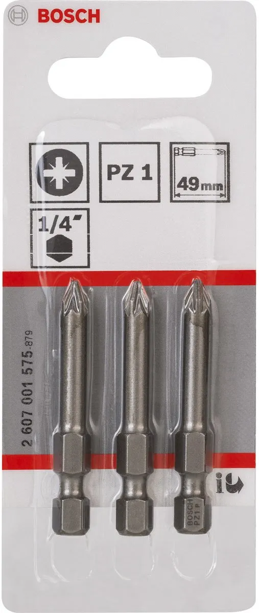 Bosch PZ 1 Bit Extra-hard 3 Stuks - 2607001575