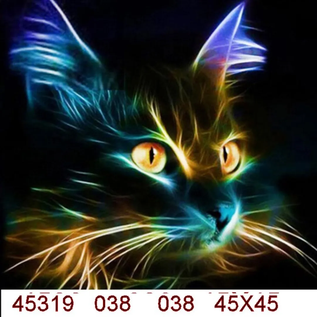 VDTOYS Diamond Painting VDTV038 Lightning Cat - 45x45cm