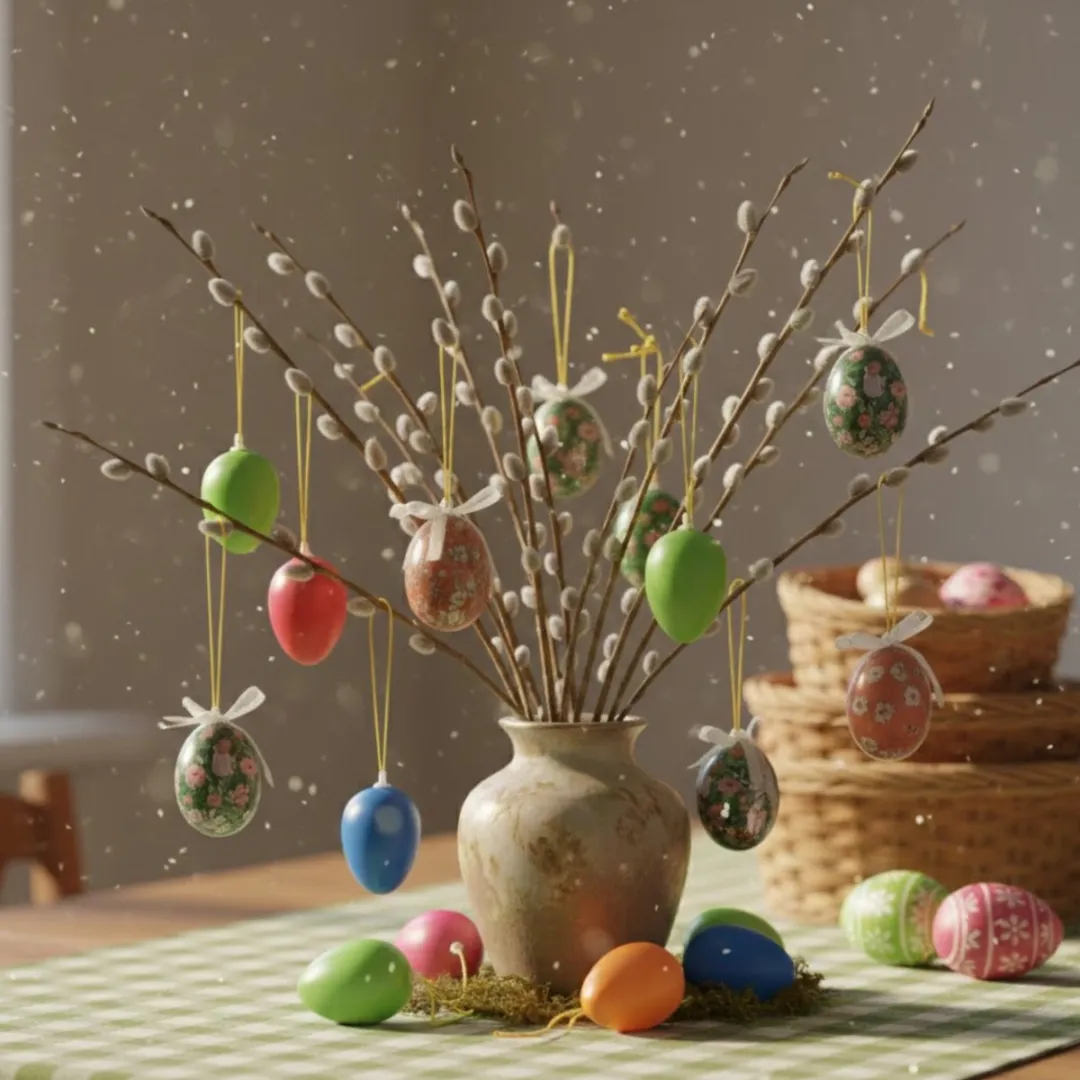 Decoris Paaseieren Foam 6 Stuks - Salie Groen