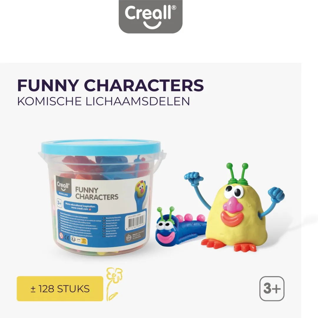 Creall Funny Characters Klei Vormset - Geel - 1 Stuk - afbeelding 6 van 6