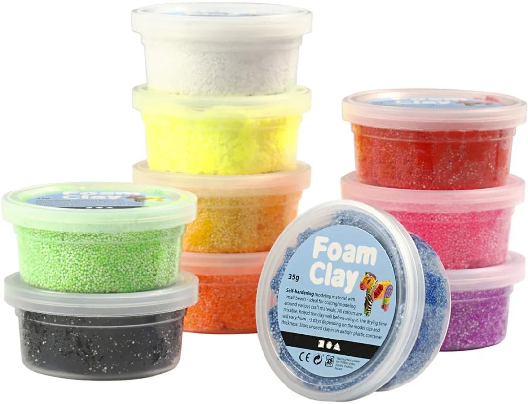 Foam Clay Kleuren Assorti Boetseerklei - 12 Potjes