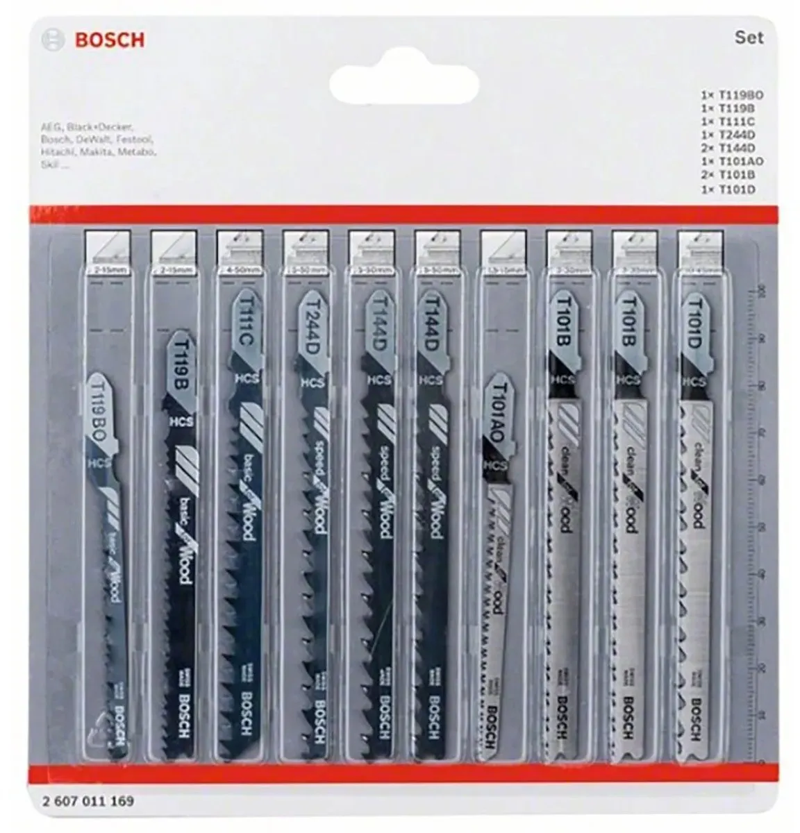 Bosch 2607011169 Decoupeerzaagbladen - 10 Stuks - Hout