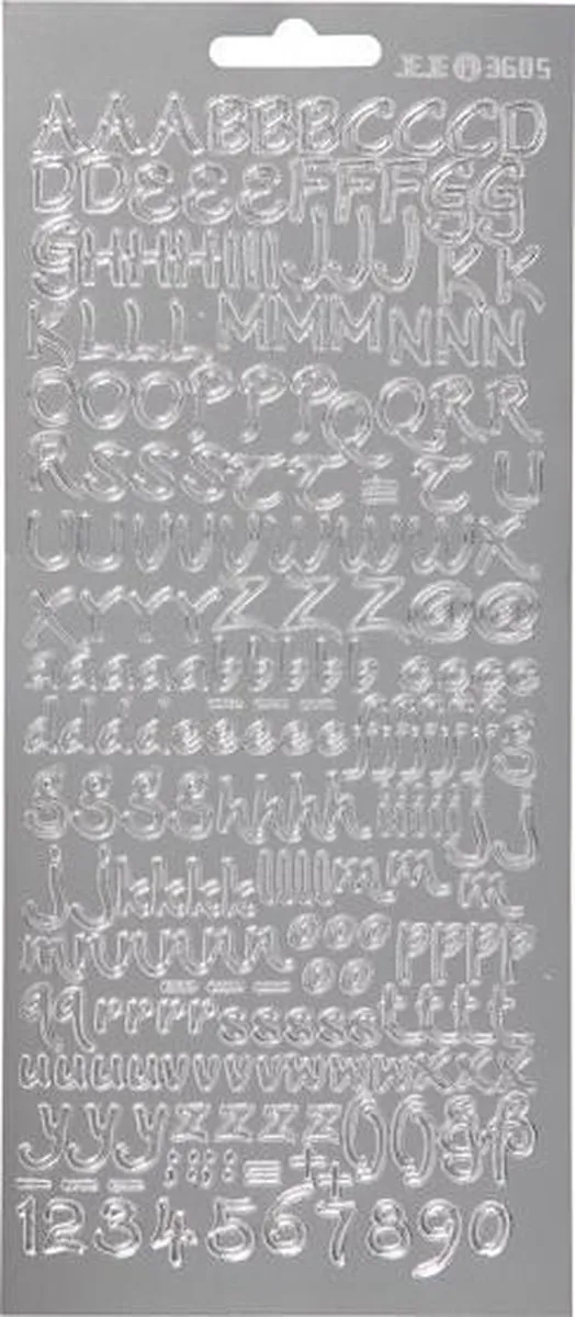 Creativ Company Zilver Alfabet Stickers 200 Stuks - 10x23cm
