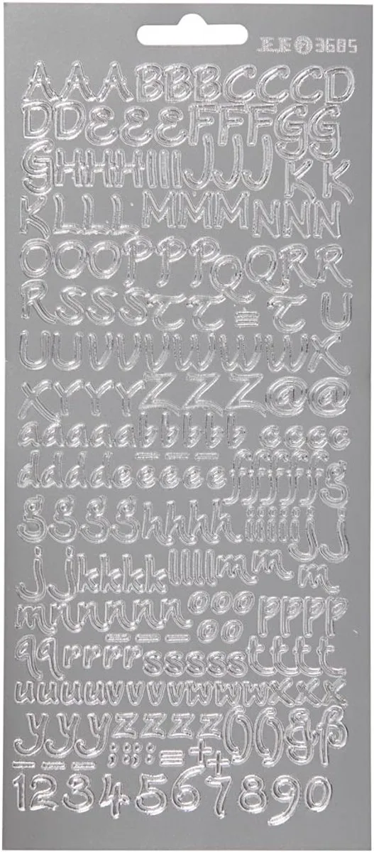 Creativ Company Zilver Alfabet Stickers 200 Stuks - 10x23cm