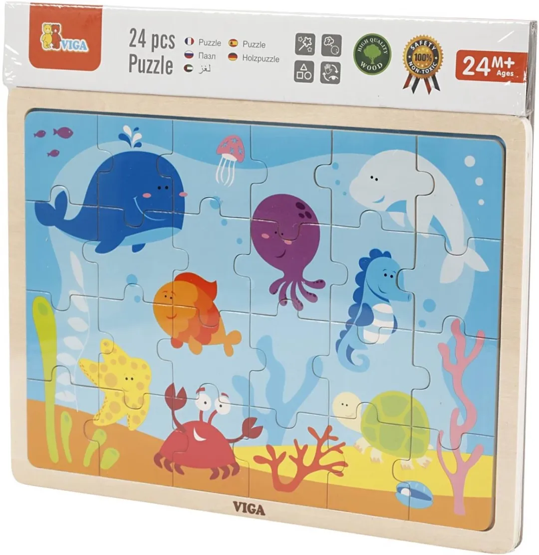 Viga Toys Oceaan Legpuzzel - 35 Stukjes - Multicolor