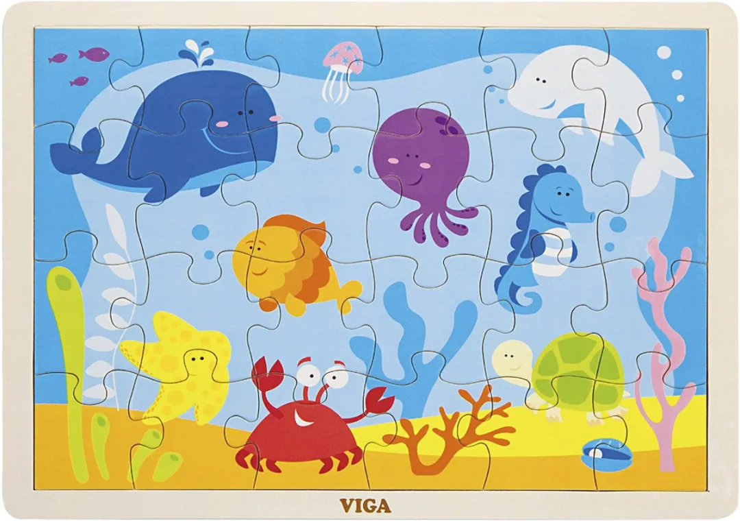 Viga Toys Oceaan Legpuzzel - 35 Stukjes - Multicolor
