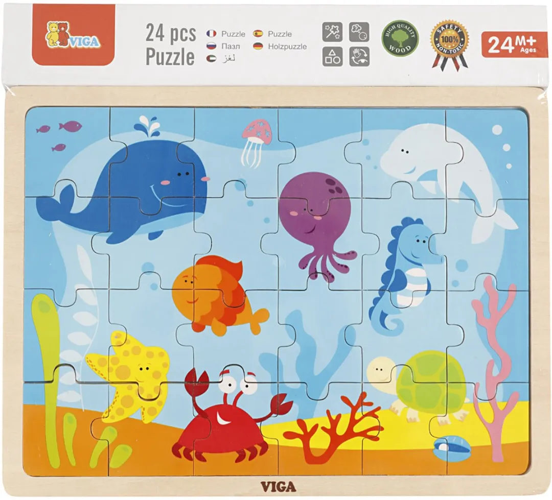 Viga Toys Oceaan Legpuzzel - 35 Stukjes - Multicolor
