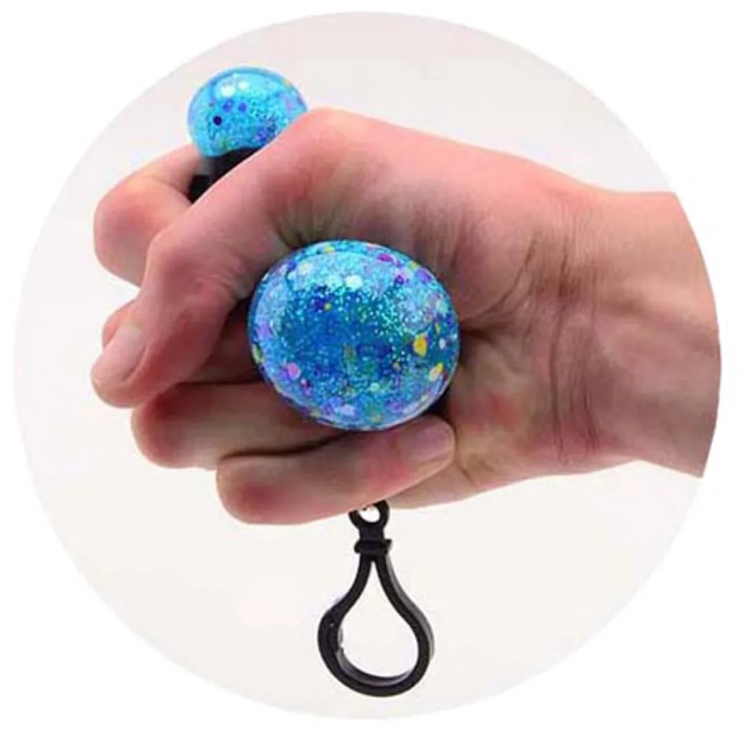 Johntoy Squeeze Glitter Bal met Haak - Multicolor